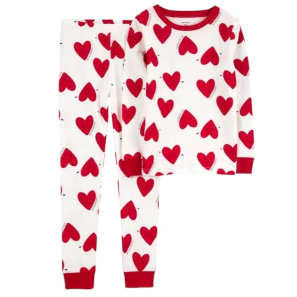Carter’s 2-Piece Girl Red Hearts Cotton Pajamas